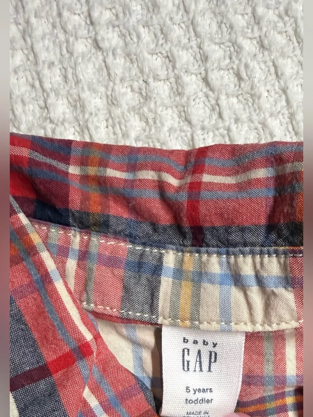 GAP Red Plaid Button-Down Shirt